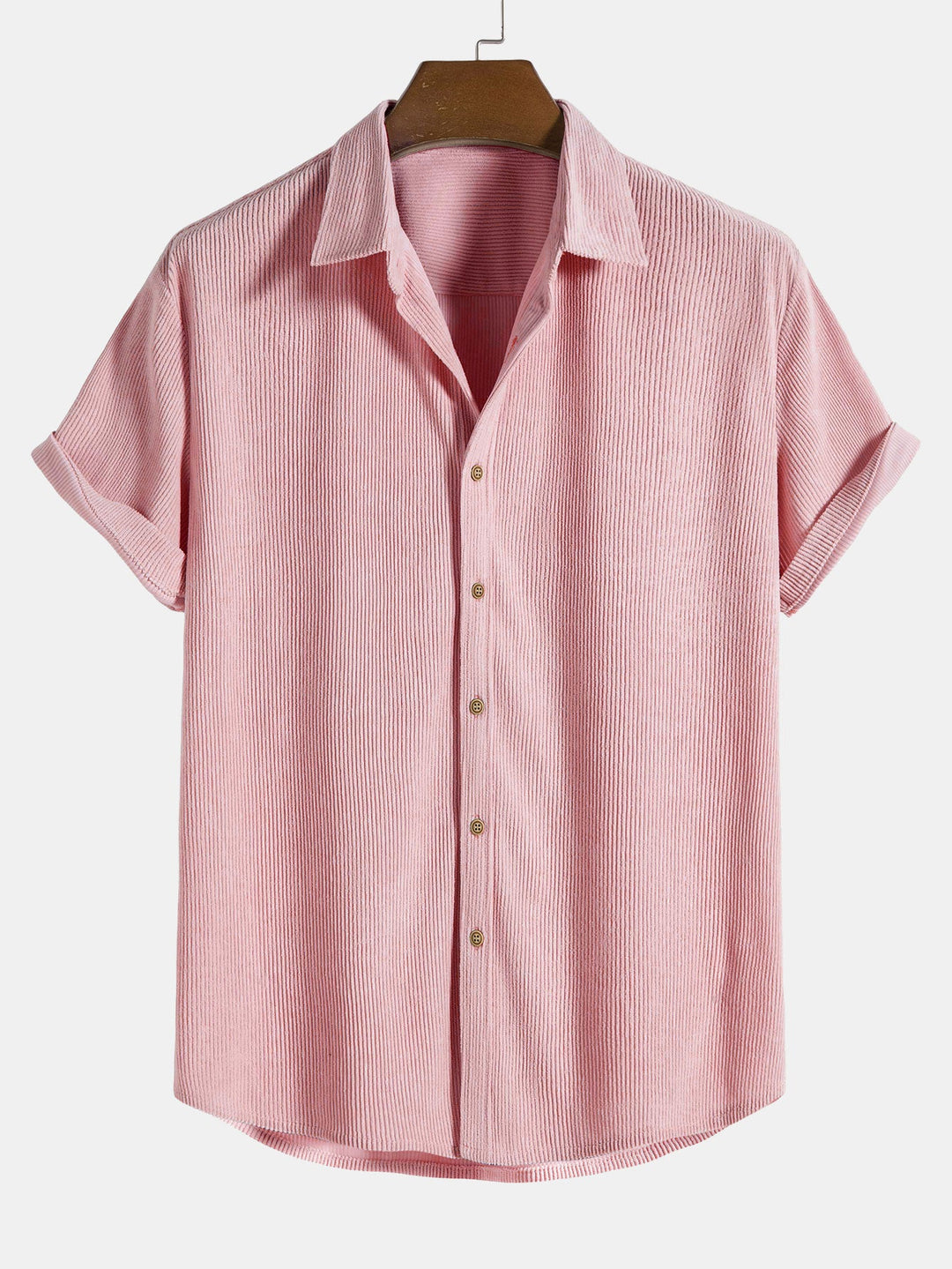 Corduroy Button Up Short Sleeved Shirt