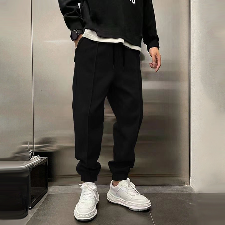 Men's Solid Loose Elastic Waist Casual Sports Pants