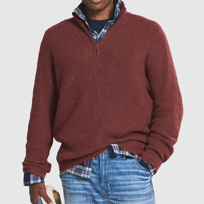 Zip-Up Business Casual Pullover