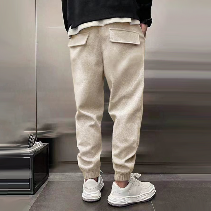 Men's Solid Loose Elastic Waist Casual Sports Pants