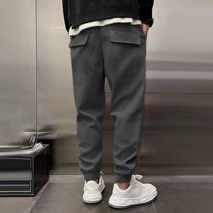 Men's Solid Loose Elastic Waist Casual Sports Pants