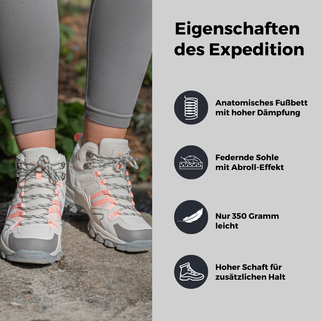 ORTHOSHOES® Expedition - lightweight orthopedic outdoor and hiking boots with cushioning sole