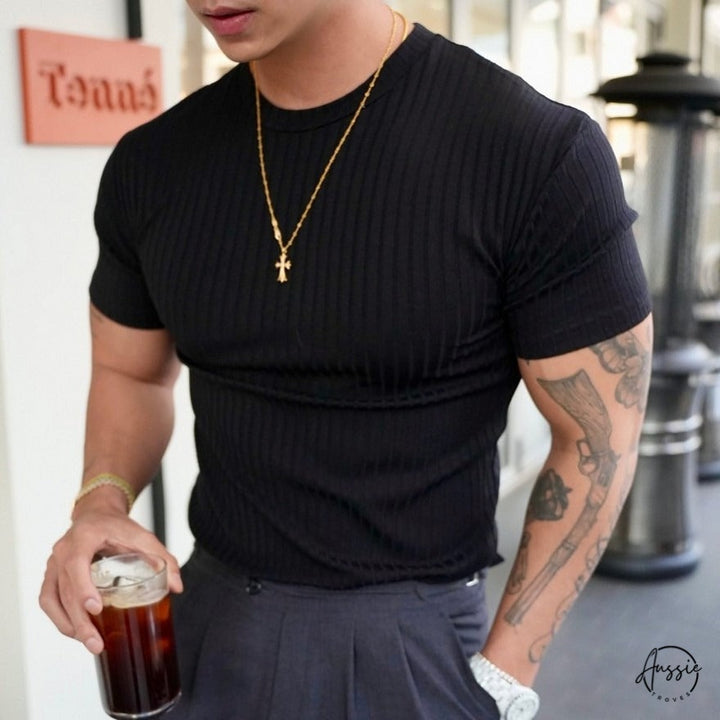 AceFit | Ribbed Cotton T-Shirt