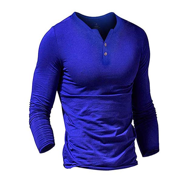 Men's solid color long sleeve T-shirt