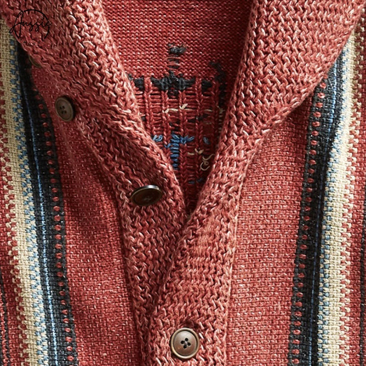 Haven | Vintage Jacquard Lapel Knit Cardigan