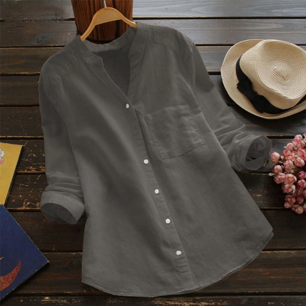 Casual loose shirt in linen cotton