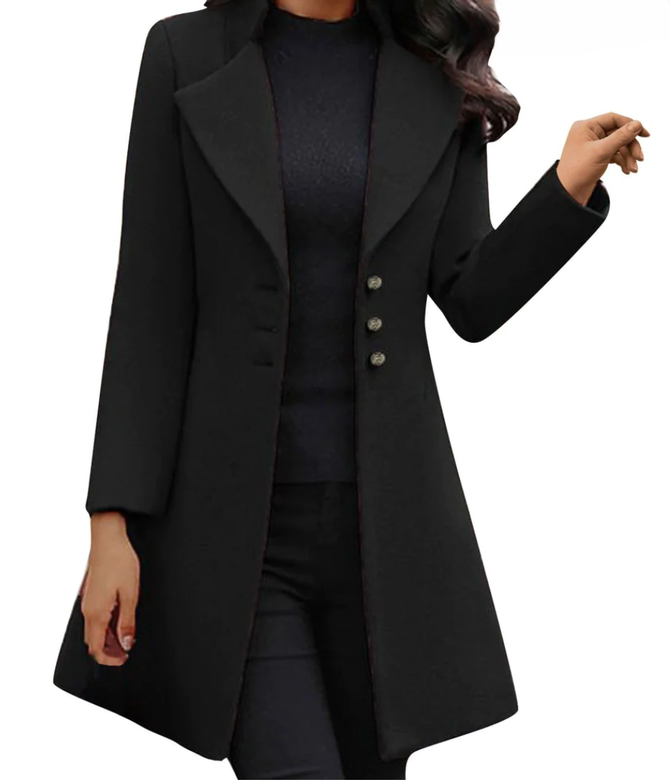 Vincy - Italian Wool Coat with Long Sleeves