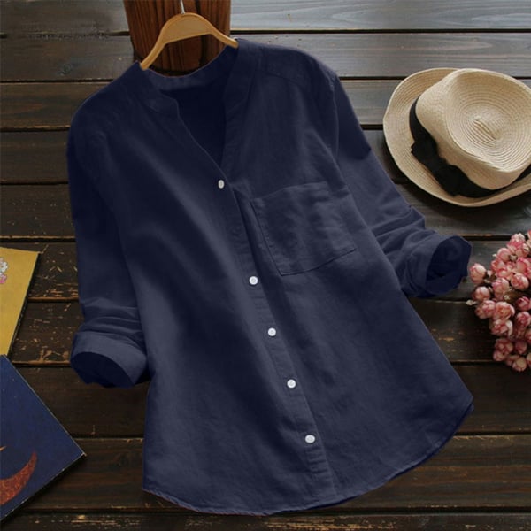 Casual loose shirt in linen cotton