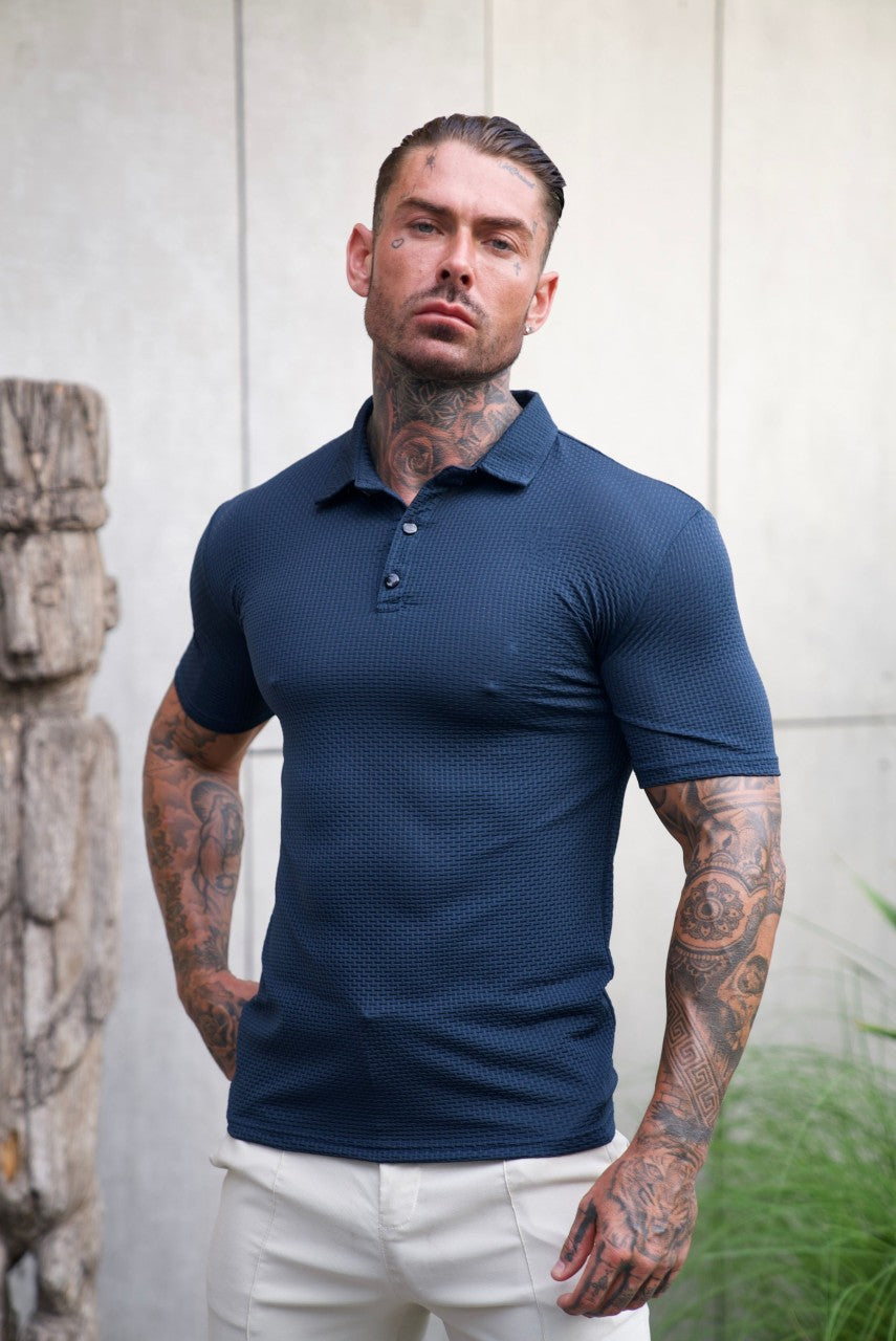 Textured Slim Fit Polo Shirt