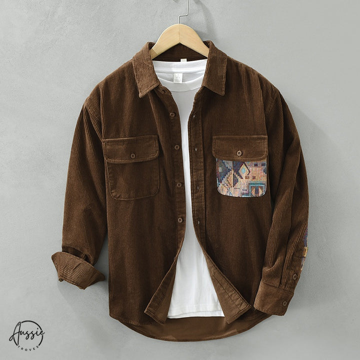 Vintage Corduroy Patchwork Shirt