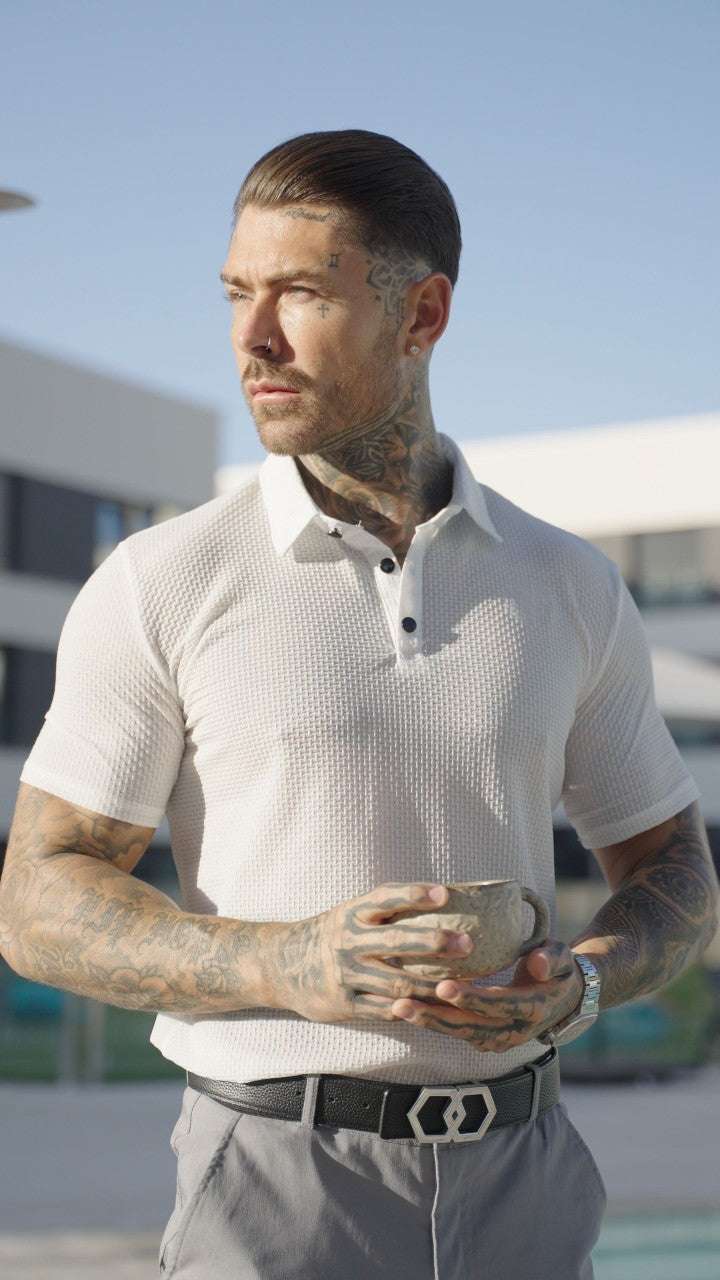 Textured Slim Fit Polo Shirt