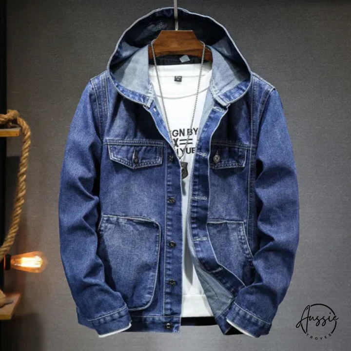 Urban Edge | Men's Hooded Vintage Denim Jacket