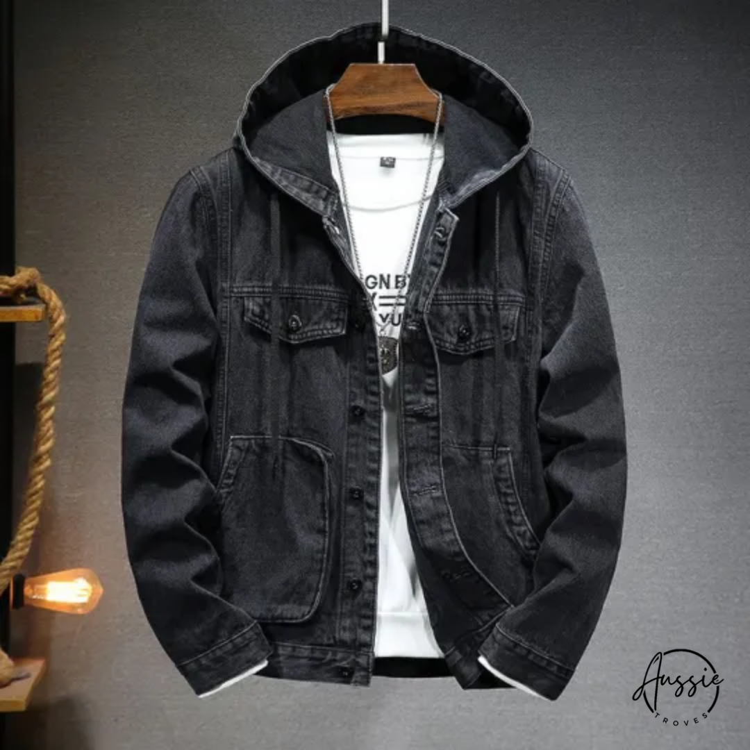 Urban Edge | Men's Hooded Vintage Denim Jacket