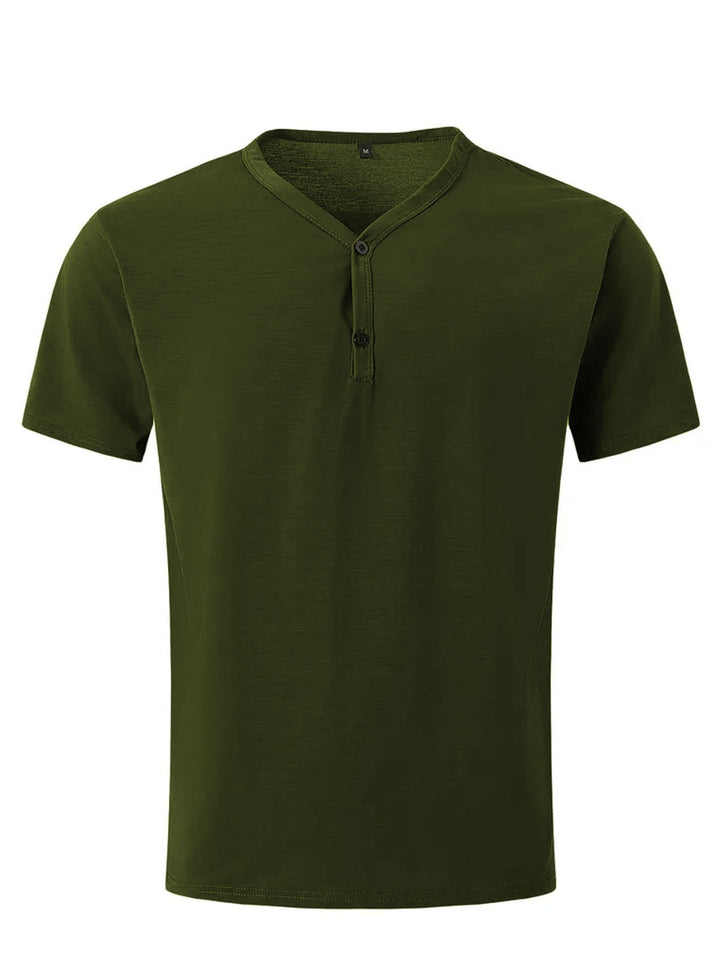 Handsome Button V-Neck Shirt