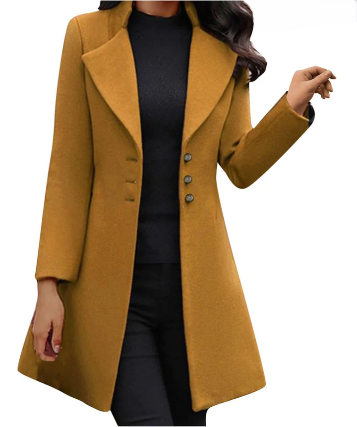 Vincy - Italian Wool Coat with Long Sleeves