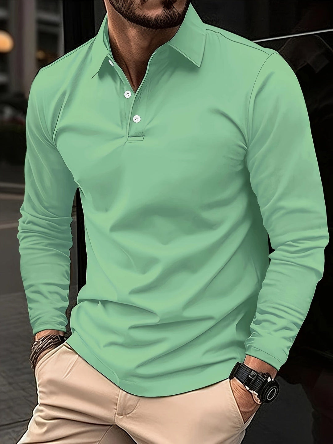 Dean™ | Elegant Long-Sleeve Polo Shirt