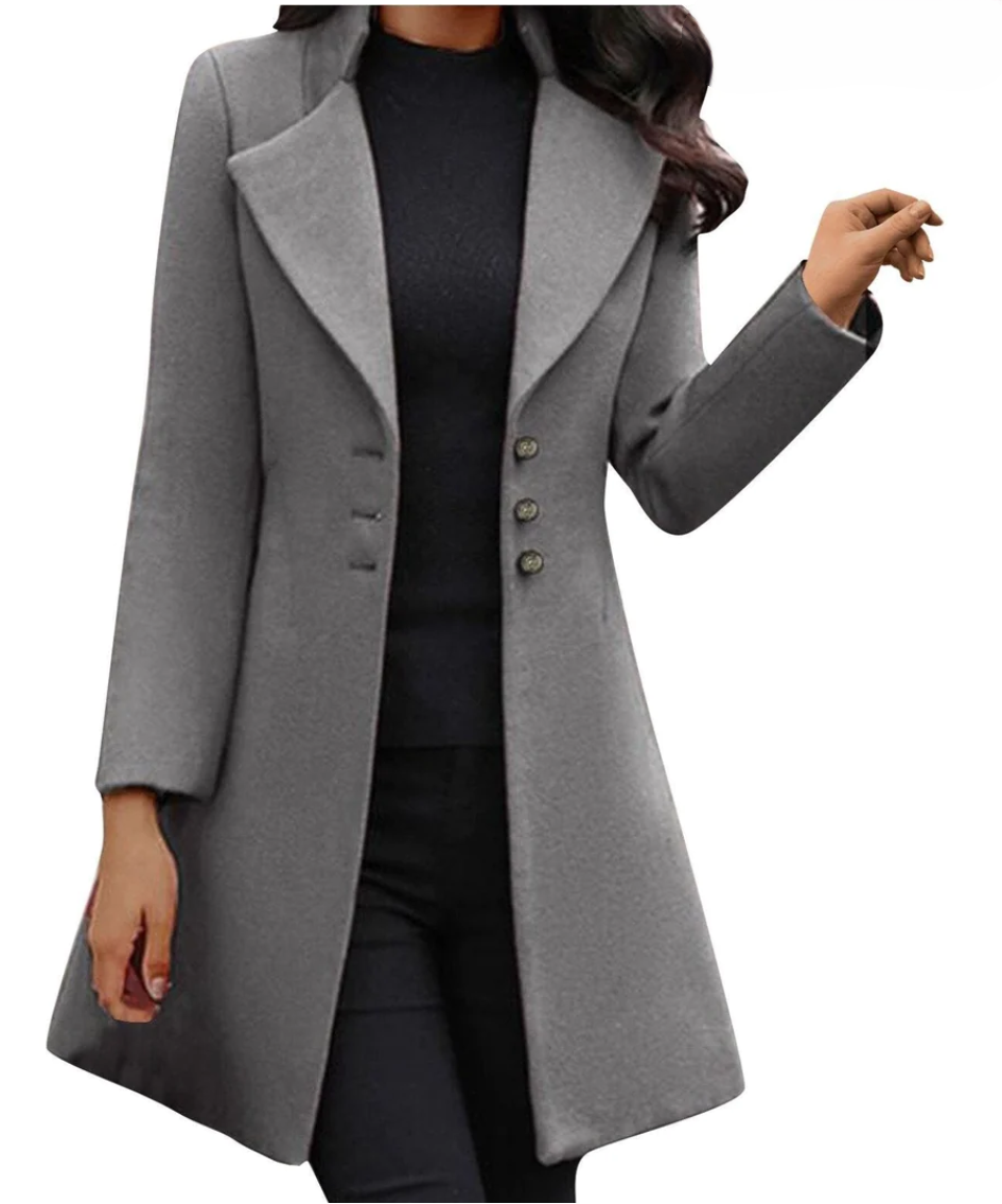 Vincy - Italian Wool Coat with Long Sleeves