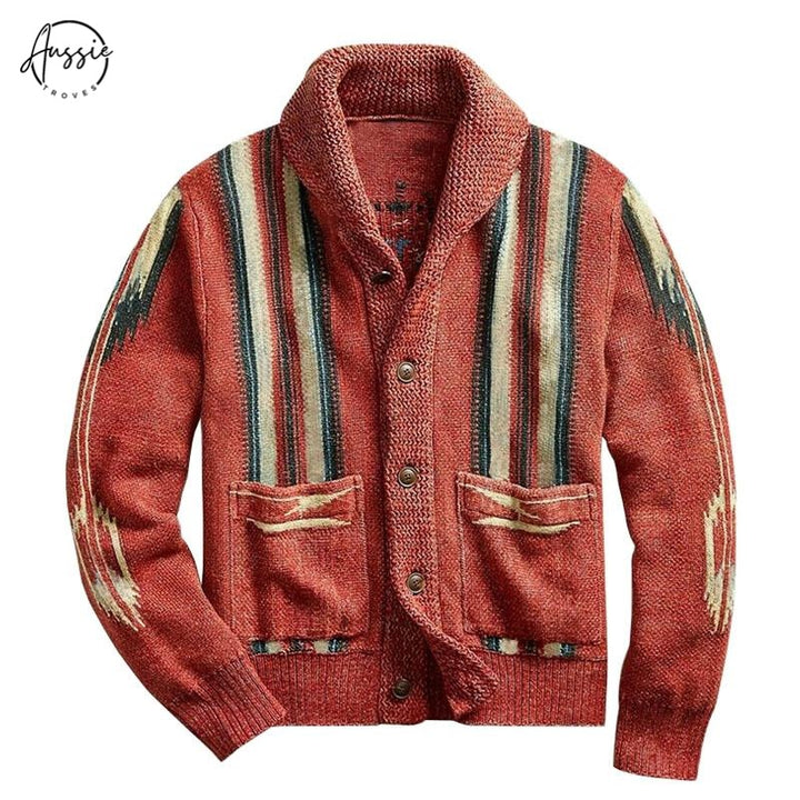 Haven | Vintage Jacquard Lapel Knit Cardigan