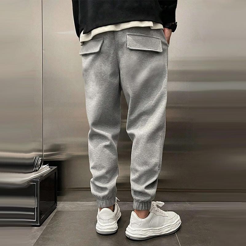 Men's Solid Loose Elastic Waist Casual Sports Pants