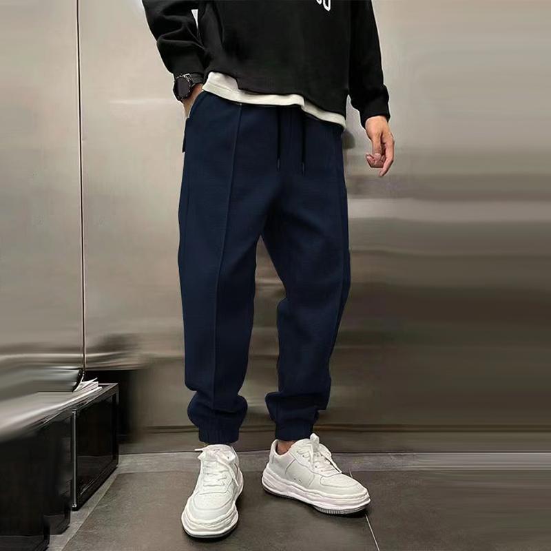 Men's Solid Loose Elastic Waist Casual Sports Pants