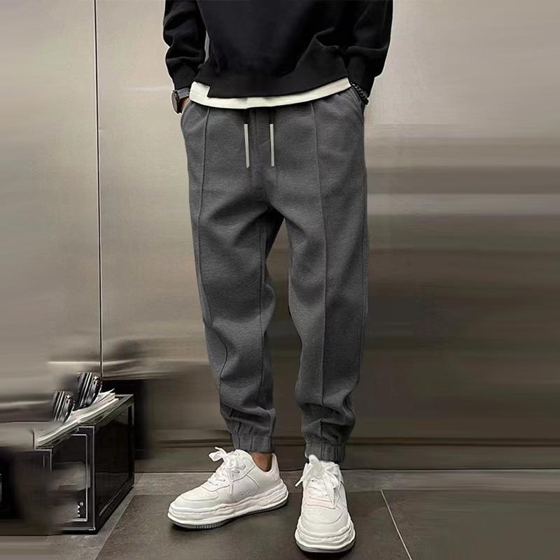 Men's Solid Loose Elastic Waist Casual Sports Pants