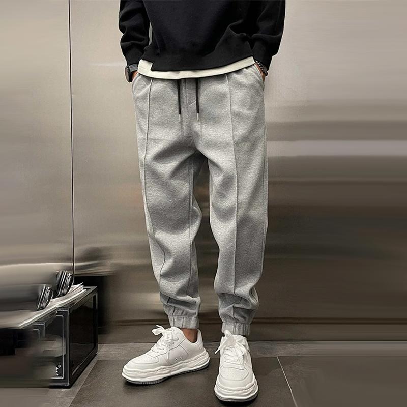 Men's Solid Loose Elastic Waist Casual Sports Pants