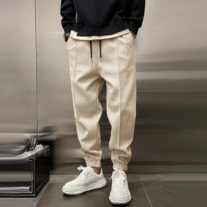 Men's Solid Loose Elastic Waist Casual Sports Pants