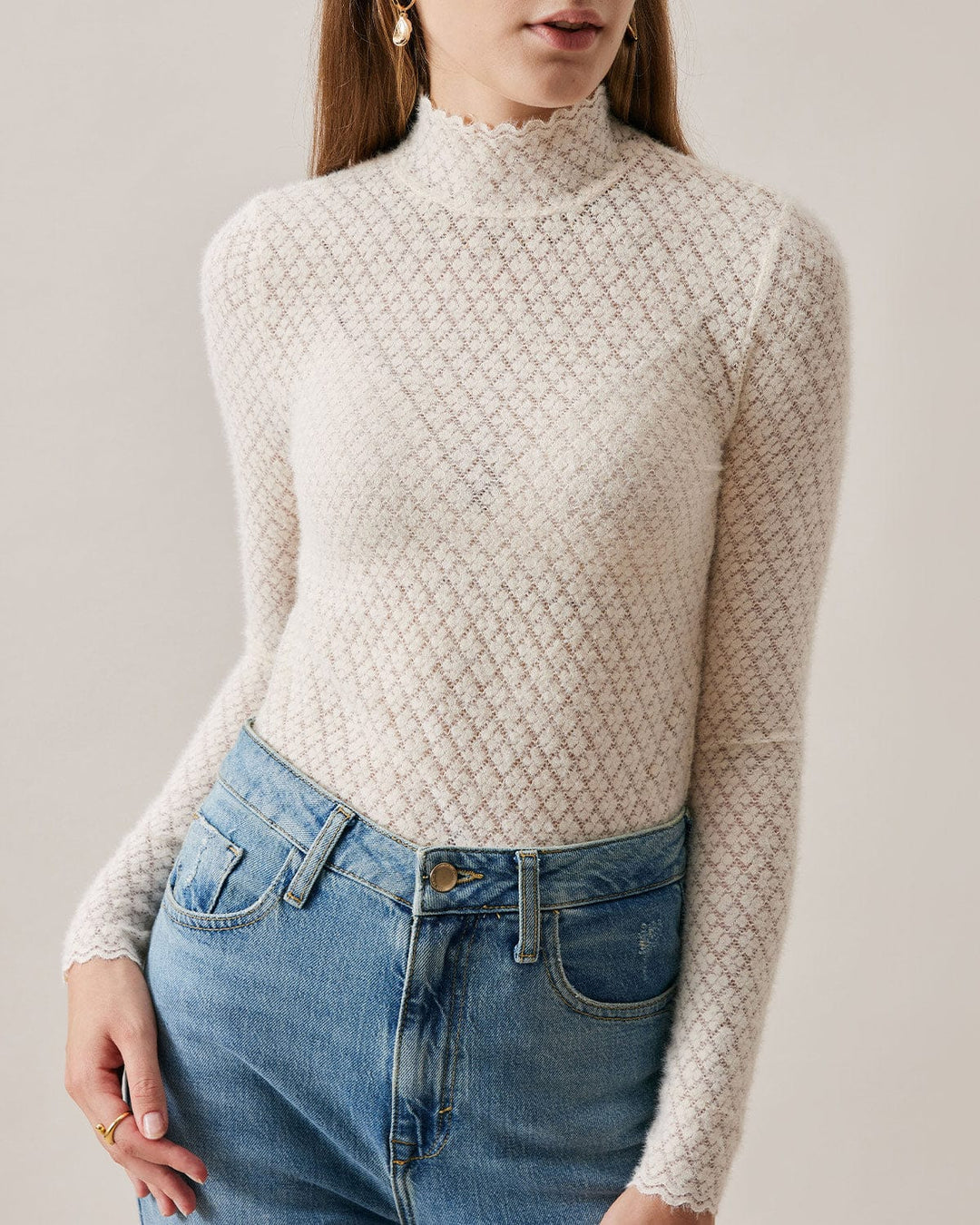 The Floral See-Through Knitwear