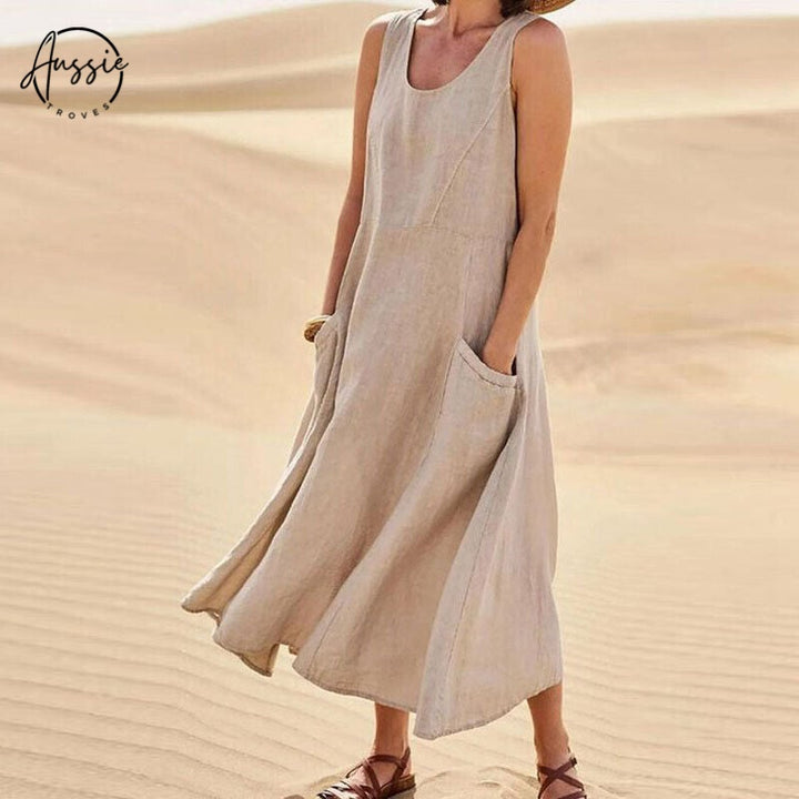 Tessa | Sleeveless Linen Dress