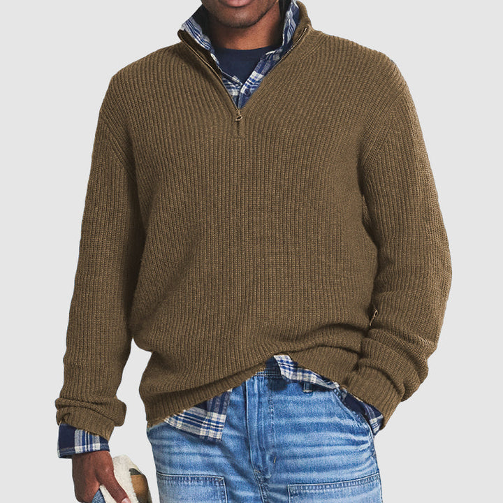 Zip-Up Business Casual Pullover