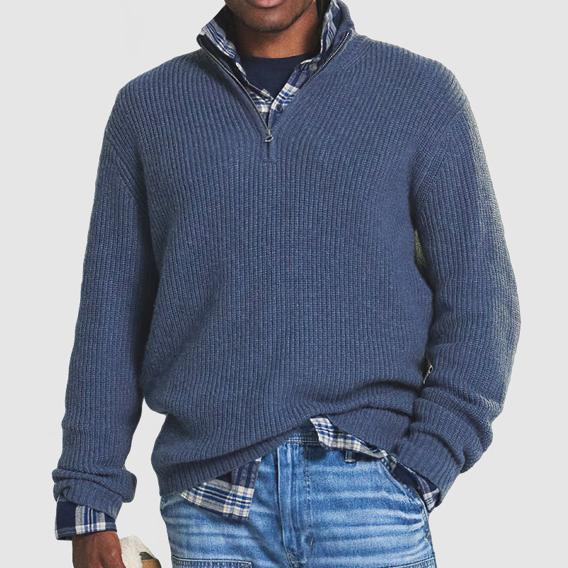 Zip-Up Business Casual Pullover