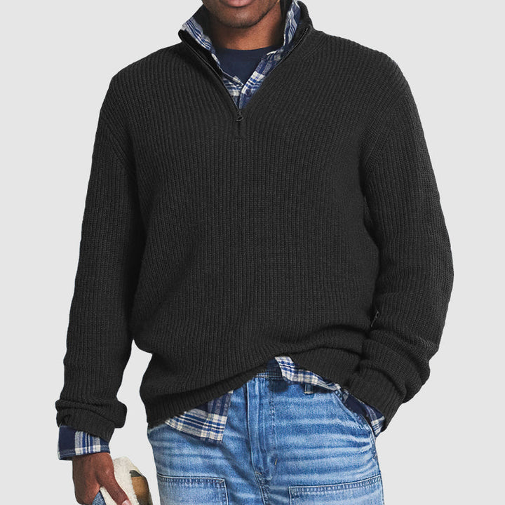 Zip-Up Business Casual Pullover